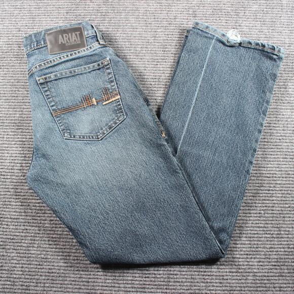 Ariat M4 Derek Bootcut Jeans Mens 28x32 Blue Relaxed Fit Stretch - Picture 1 of 13